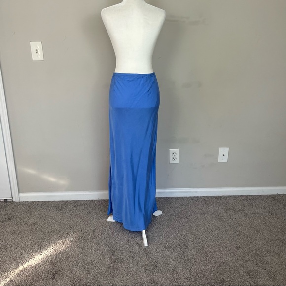 MADEWELL TIE WAIST MAXI SLIP SKIRT IN BLUE SIZE 10 - Picture 12 of 16